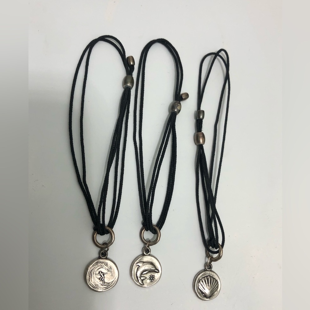 Lot of 3 Alex and Ani Kindred Cord Bracelets .925 Sterling Silver Sunshine Black